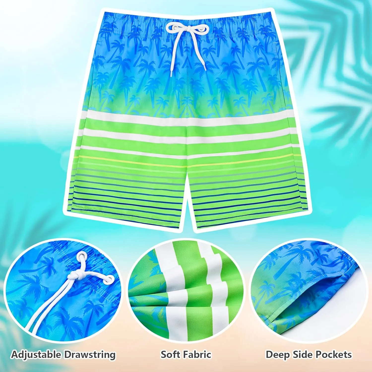 OlyPegic Boys Swim Trunks Swim Shorts Quick Dry Boys Bathing Suit Swimsuit Swimwear Toddler Kids Beach Board Shorts Youth