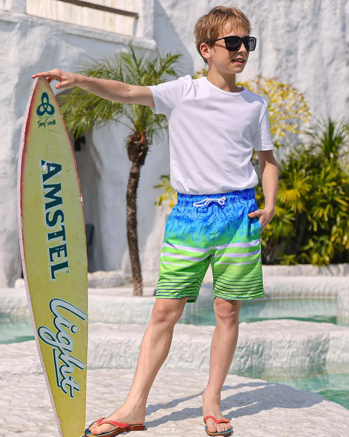 OlyPegic Boys Swim Trunks Swim Shorts Quick Dry Boys Bathing Suit Swimsuit Swimwear Toddler Kids Beach Board Shorts Youth