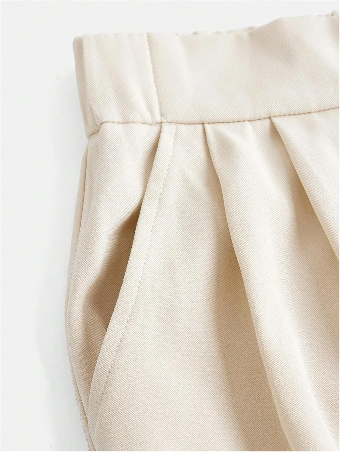 OYOANGLE Girl's Button Down Elastic High Waist Wide Leg Pants Casual Solid Trousers with Pockets