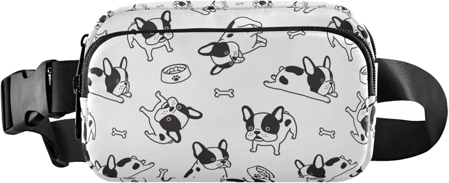 Personalized Cute Bulldog Women Fanny Pack Bright Color Hip Pouch Belt Bag Waterproof Waist Pouch for Women