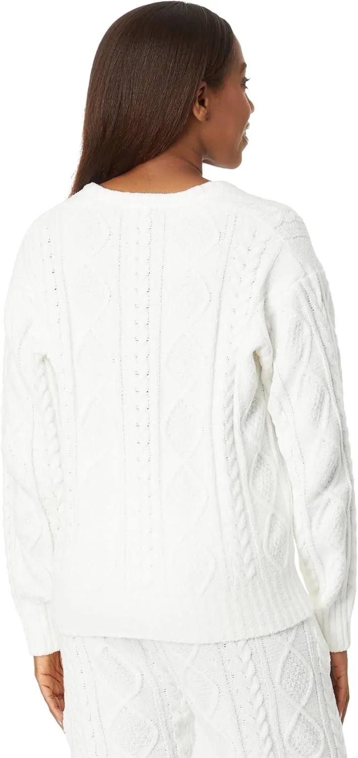 PJ Salvage Women's Loungewear Cable Crew Lounge Long Sleeve Top