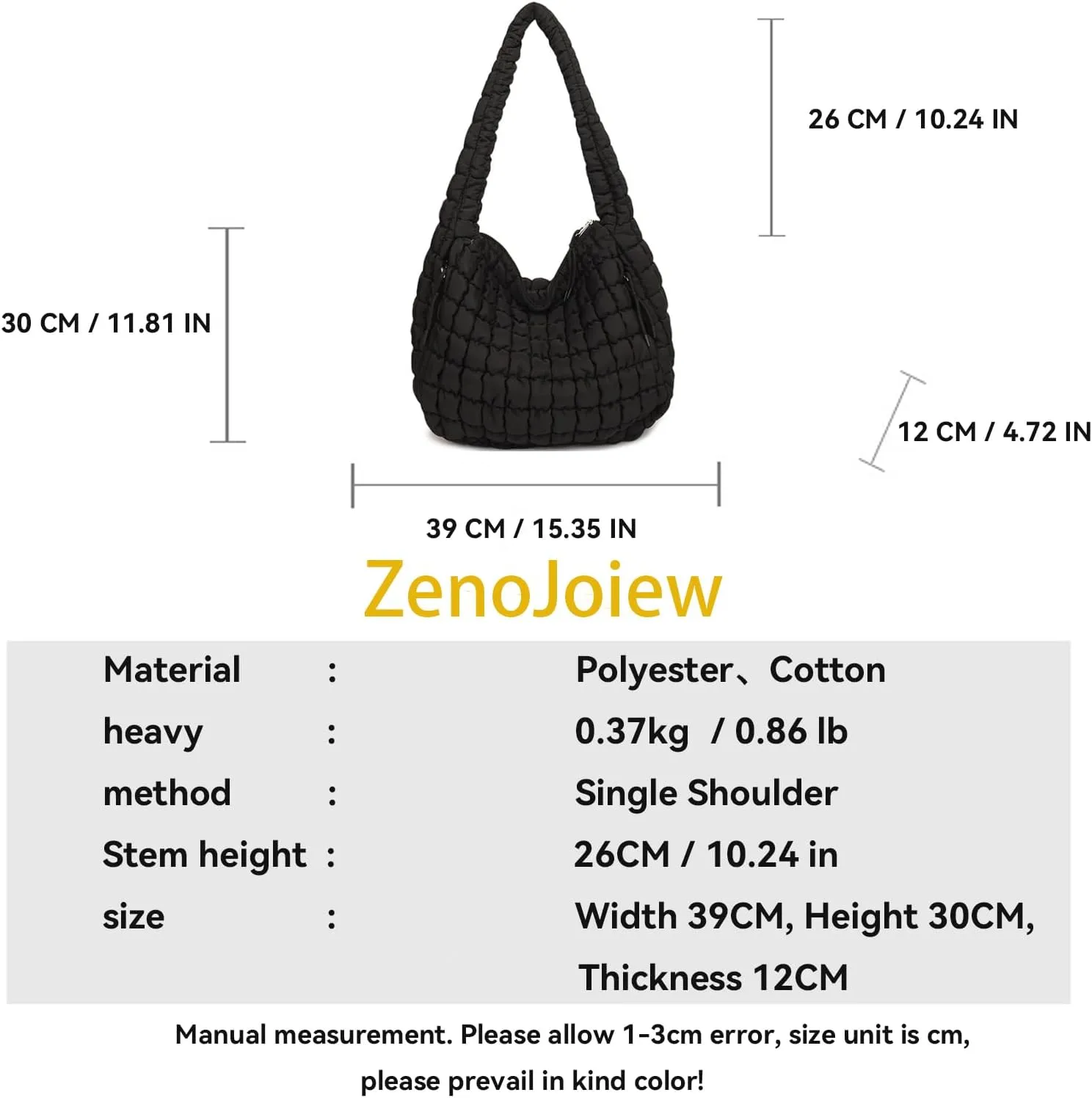 Puffy Bubble Tote Bag,Puffer Quilted Shoulder Bag for Women with Multiple Zippered Pockets, Trendy Crossbody Hobo Bag
