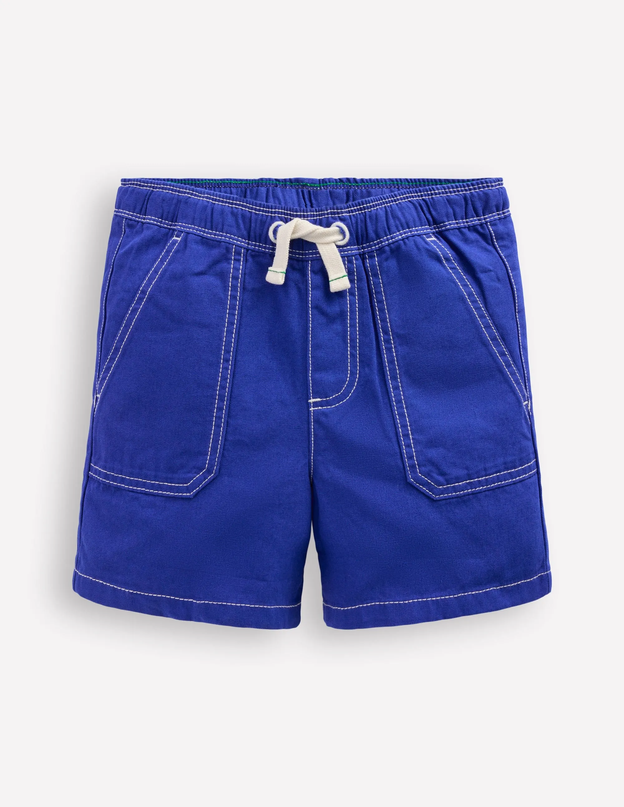 Pull-On Cotton Shorts-Bright Blue