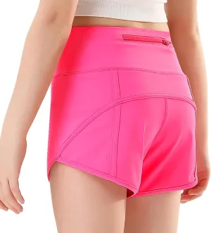 RISSCAN Girls Athletic Running Shorts Teen Girls with Back Zip Pocket Workout Quick Dry Lightweight Active Short for Kids