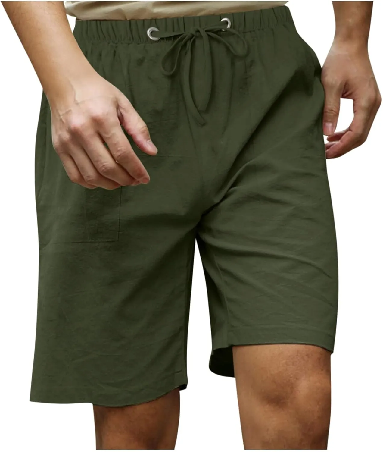 RTRDE Men's Summer Casual Beach Shorts Drawstring Lightweight Elastic Waist Walking Shorts with Pockets Trendy, M-5XL