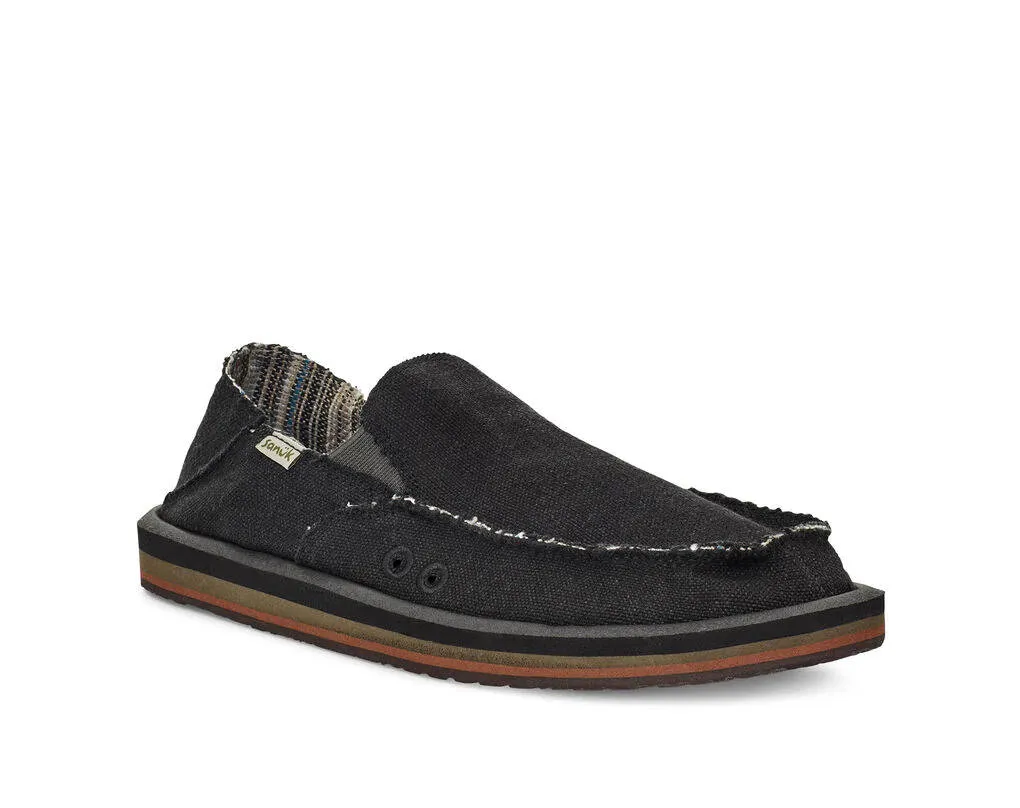 Sanuk Mens Vagabond Soft Top Hemp Black