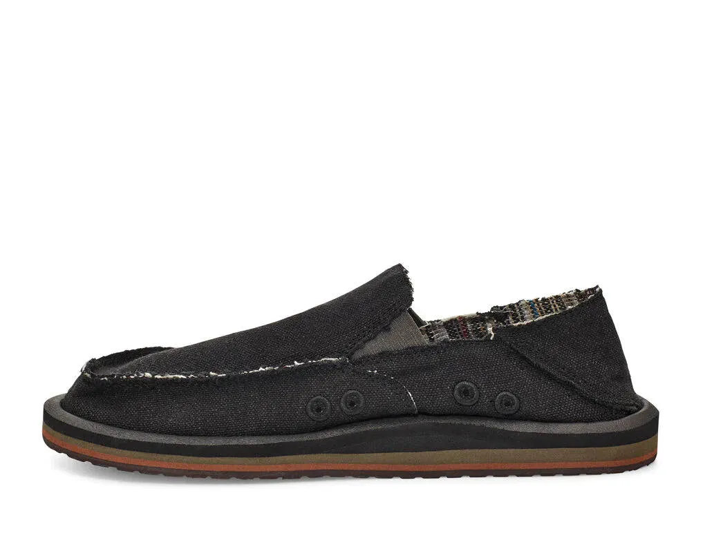 Sanuk Mens Vagabond Soft Top Hemp Black