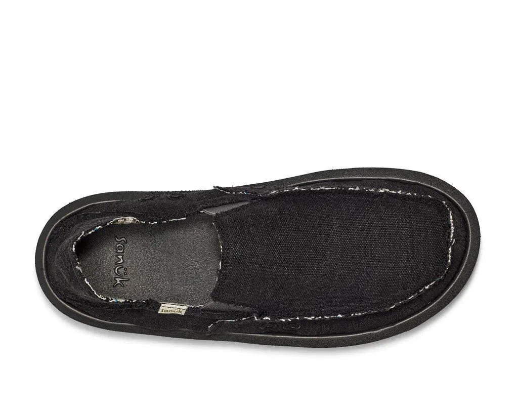Sanuk Mens Vagabond Soft Top Hemp Black