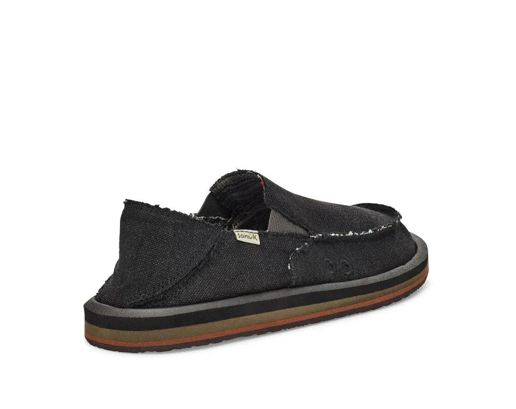 Sanuk Mens Vagabond Soft Top Hemp Black