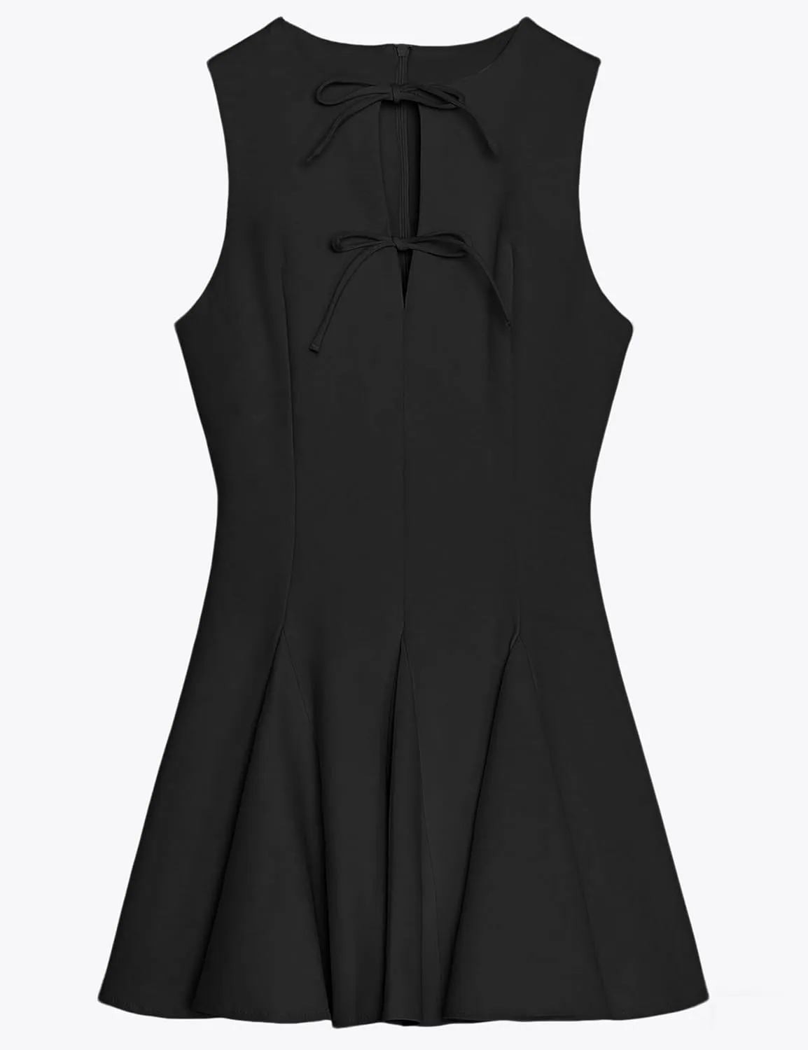 Sleeveless A Line Mini Dress for Women Summer Tie Front Club Party Bow Short Dresses