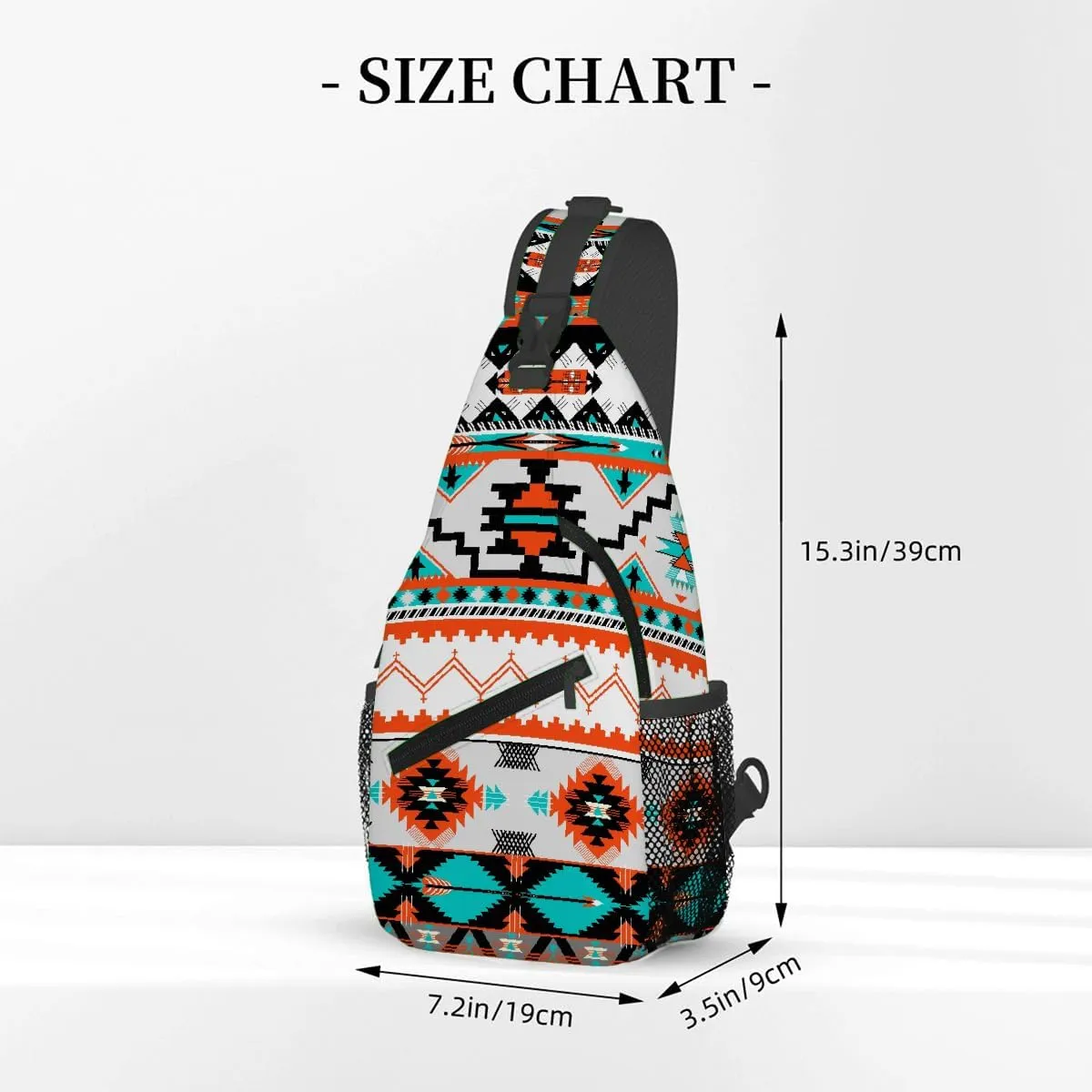 Sling Bag for Women Men, Aztec Pattern Fanny Pack Crossbody Backpack Shoulder Belt Bags Chest Purses for Travel Hiking Cycling