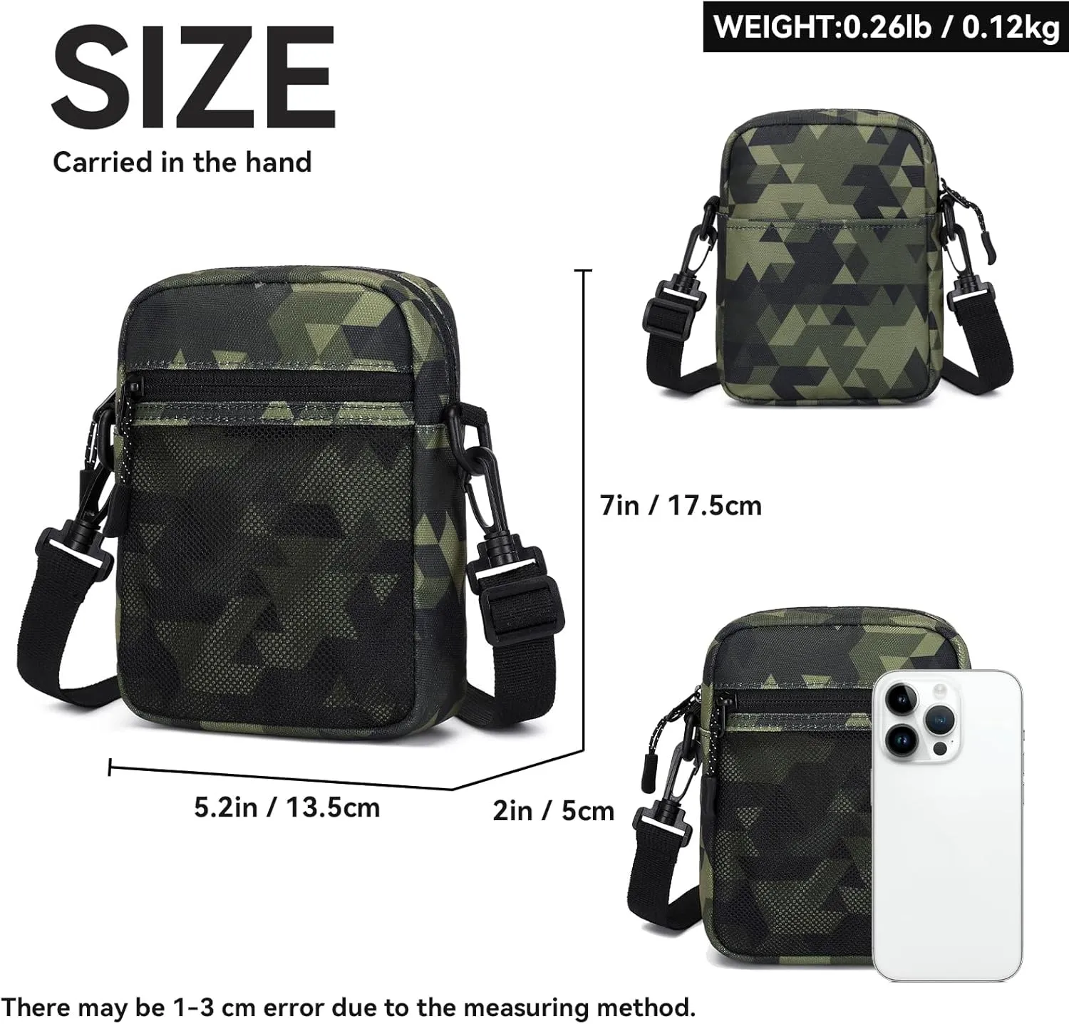 Small Cross-body Sling Bags for Men Women, Mini Messenger Bag Shoulder Pouch for Daily Use