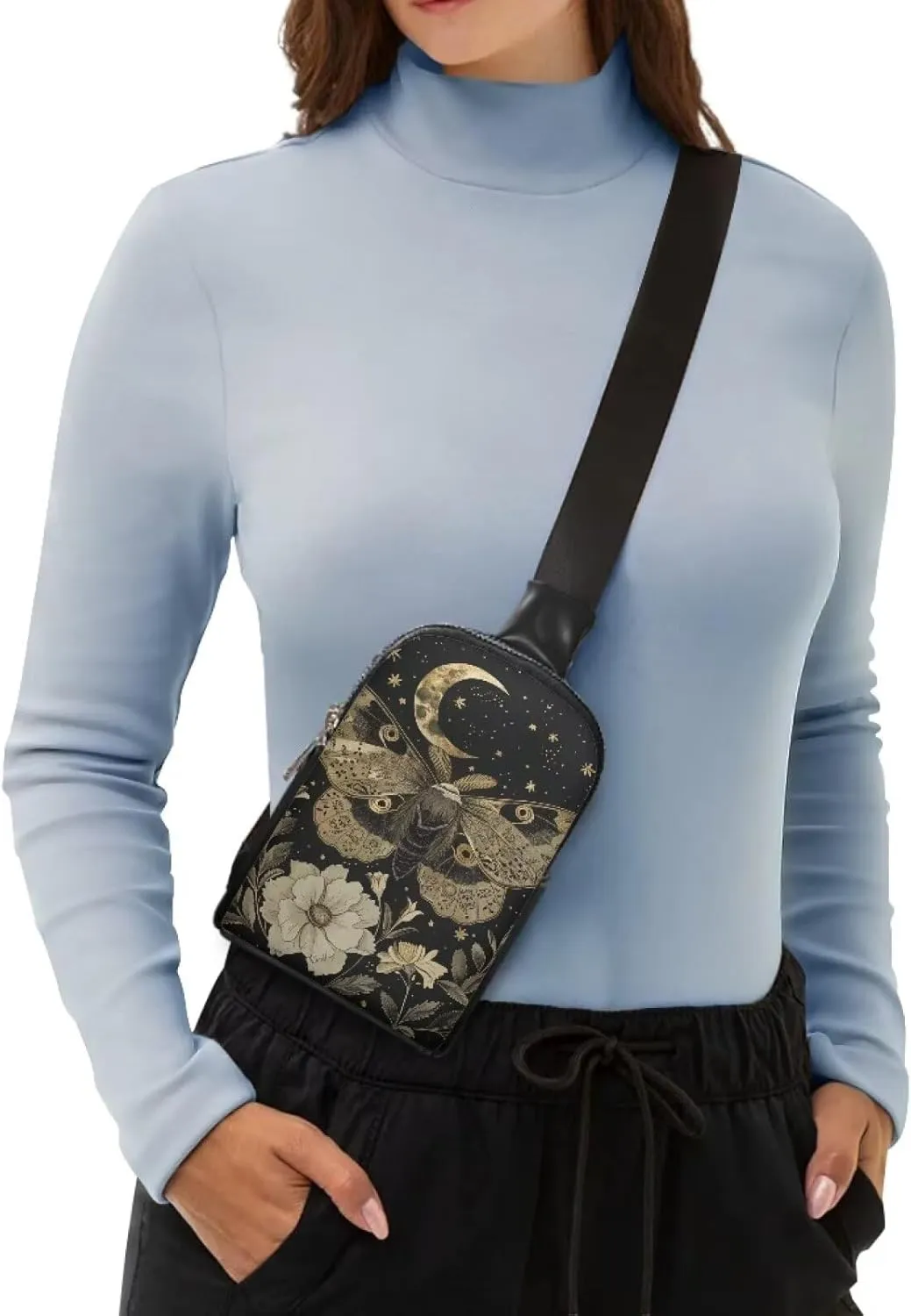 Small Sling Bags for Women Ladies Crossbody Sling Backpack Leather Fanny Pack Crossbody Bag for Travel