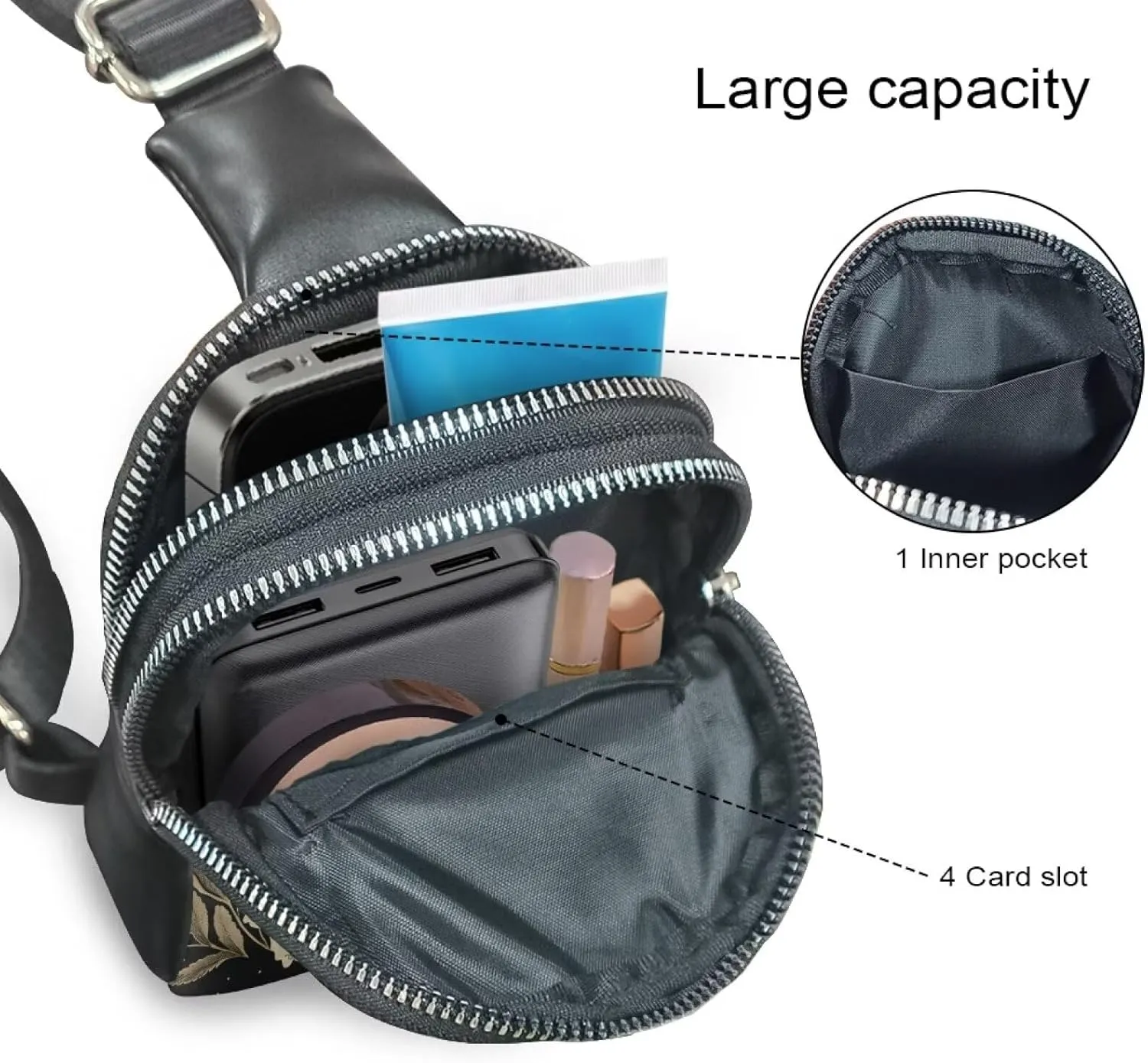 Small Sling Bags for Women Ladies Crossbody Sling Backpack Leather Fanny Pack Crossbody Bag for Travel