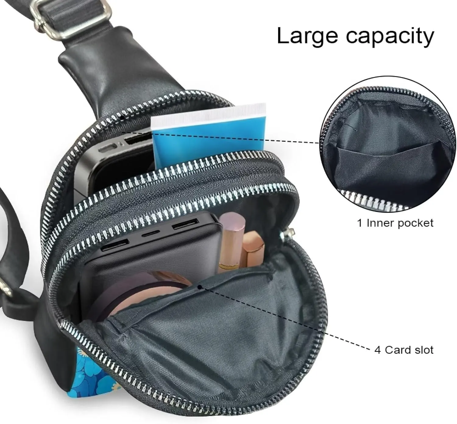 Small Sling Bags for Women Ladies Crossbody Sling Backpack Leather Fanny Pack Crossbody Bag for Travel