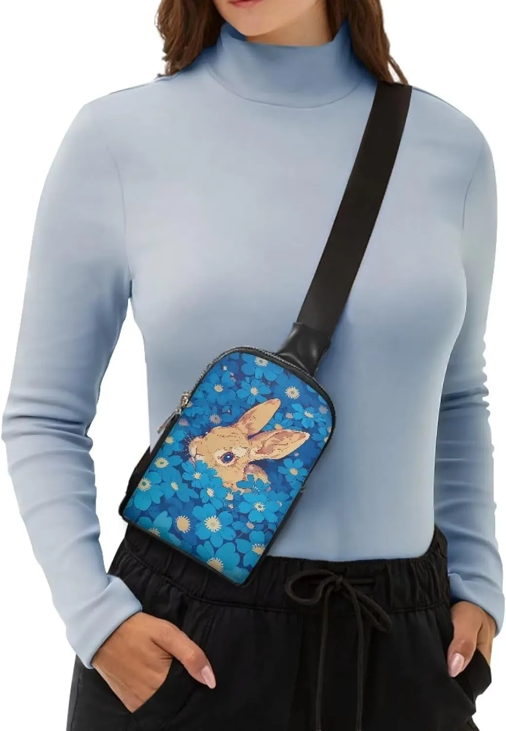 Small Sling Bags for Women Ladies Crossbody Sling Backpack Leather Fanny Pack Crossbody Bag for Travel