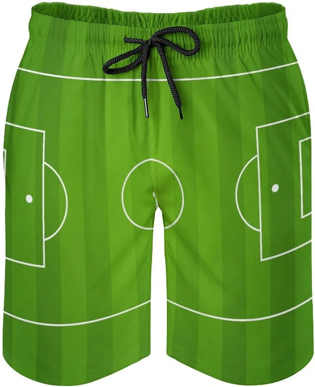 Soccer Field with Realistic Grass Men's Swim Trunks Quick Dry Bathing Suit Swimming Shorts Beach Swimwear