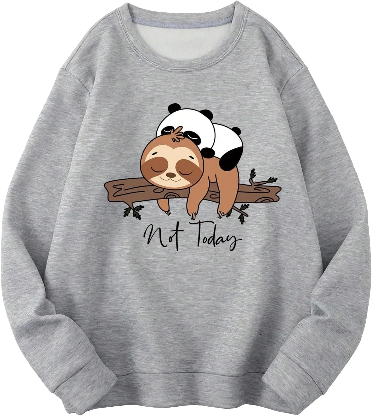 SOLY HUX Women's Cartoon Graphic Sweatshirt Cat Print Round Neck Long Sleeve Pullover Top