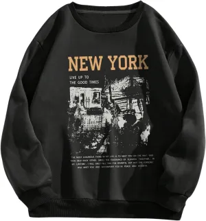 SOLY HUX Women's Sweatshirt Letter Print Graphic Drop Shoulder Long Sleeve Pullover Tops