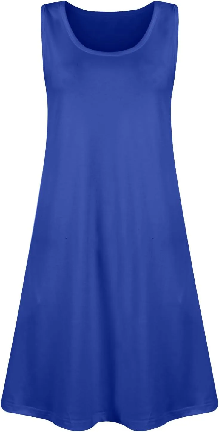Summer Dresses for Women 2025 Boho Floral Print Sleeveless Beach Vacation Sundress T-Shirt Tank Dress with Pockets