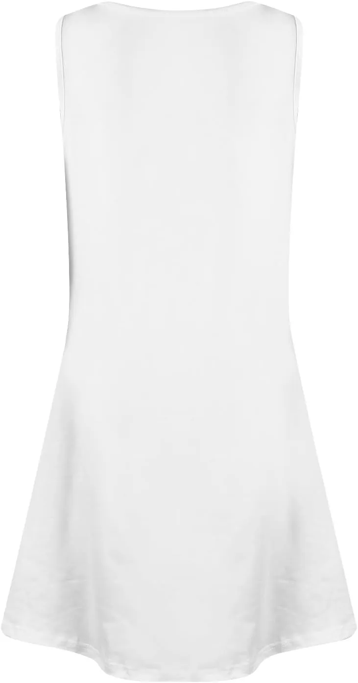 Summer Dresses for Women 2025 Boho Floral Print Sleeveless Beach Vacation Sundress T-Shirt Tank Dress with Pockets