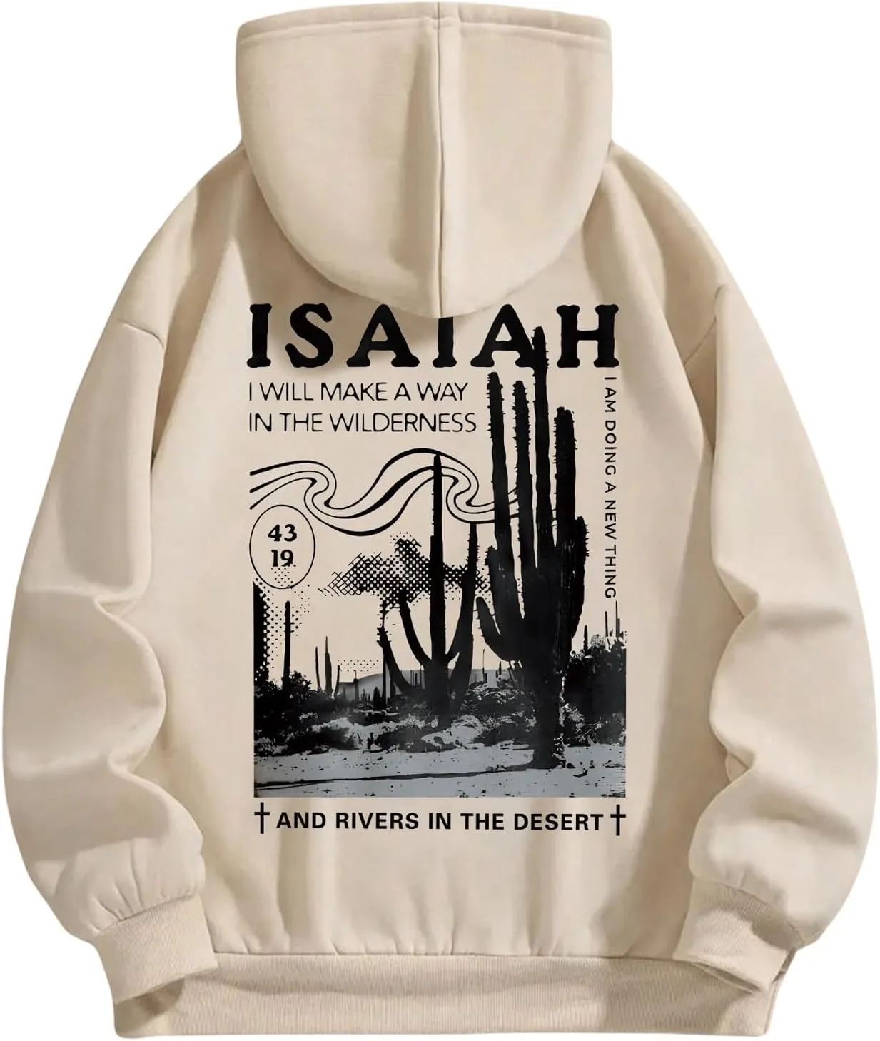 SweatyRocks Women's Graphic Printed Thermal Hoodies Long Sleeve Oversized Sweatshirt with Pocket