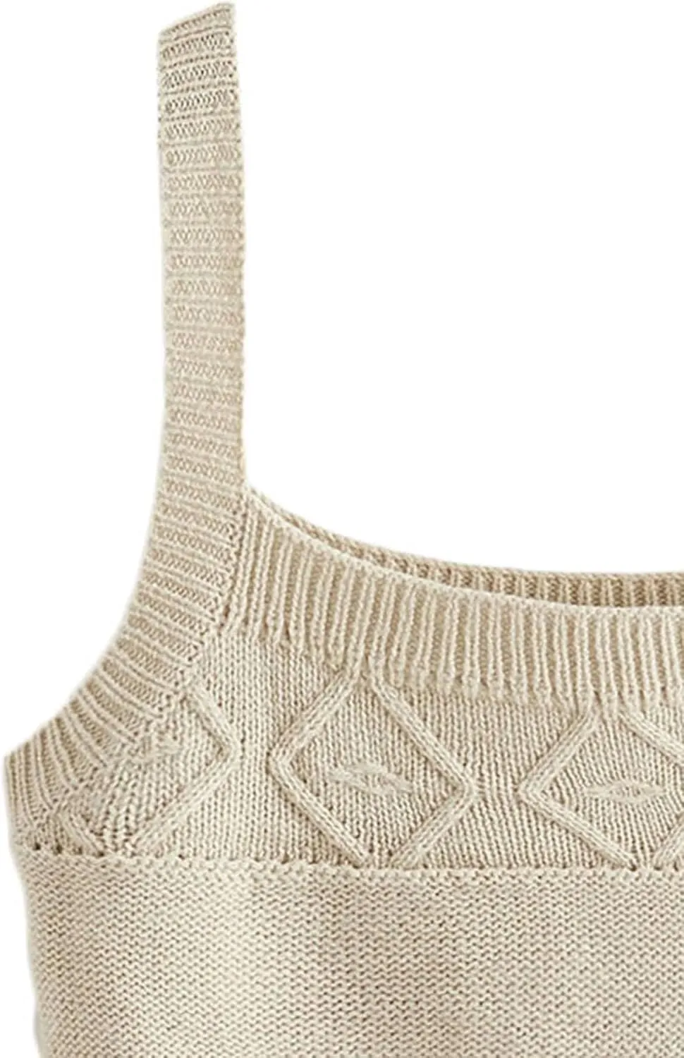 SweatyRocks Women's Sleeveless Solid Knit Straps Crop Tank Tops