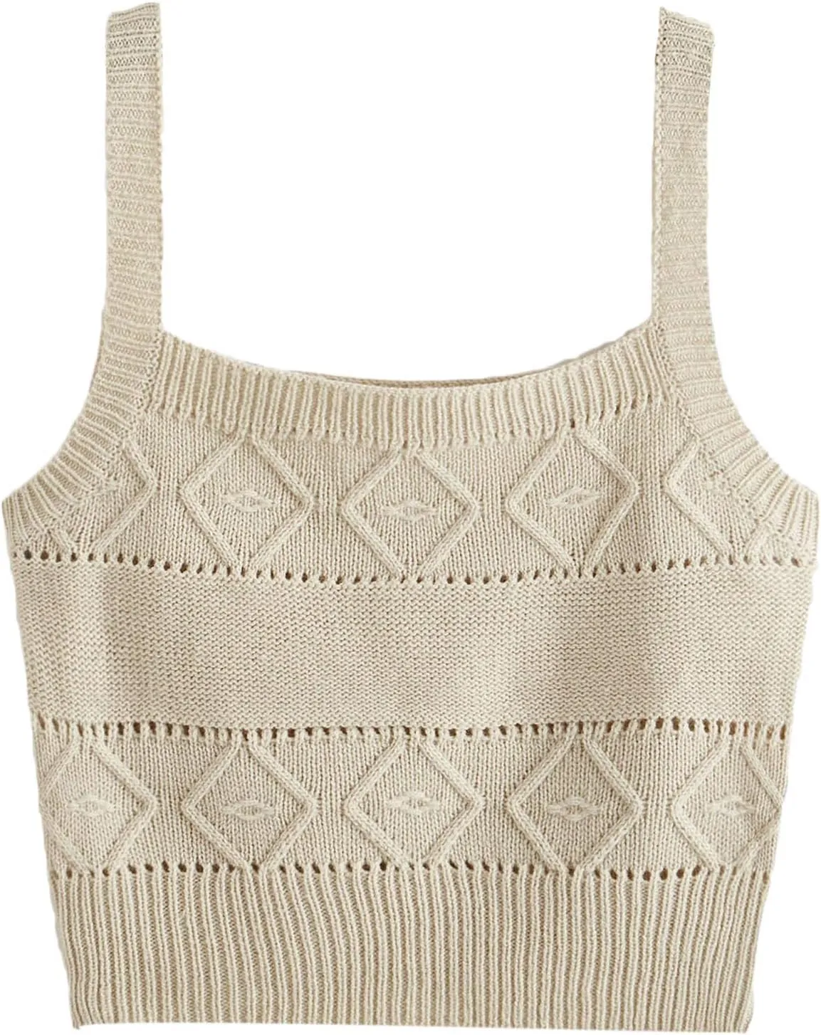 SweatyRocks Women's Sleeveless Solid Knit Straps Crop Tank Tops