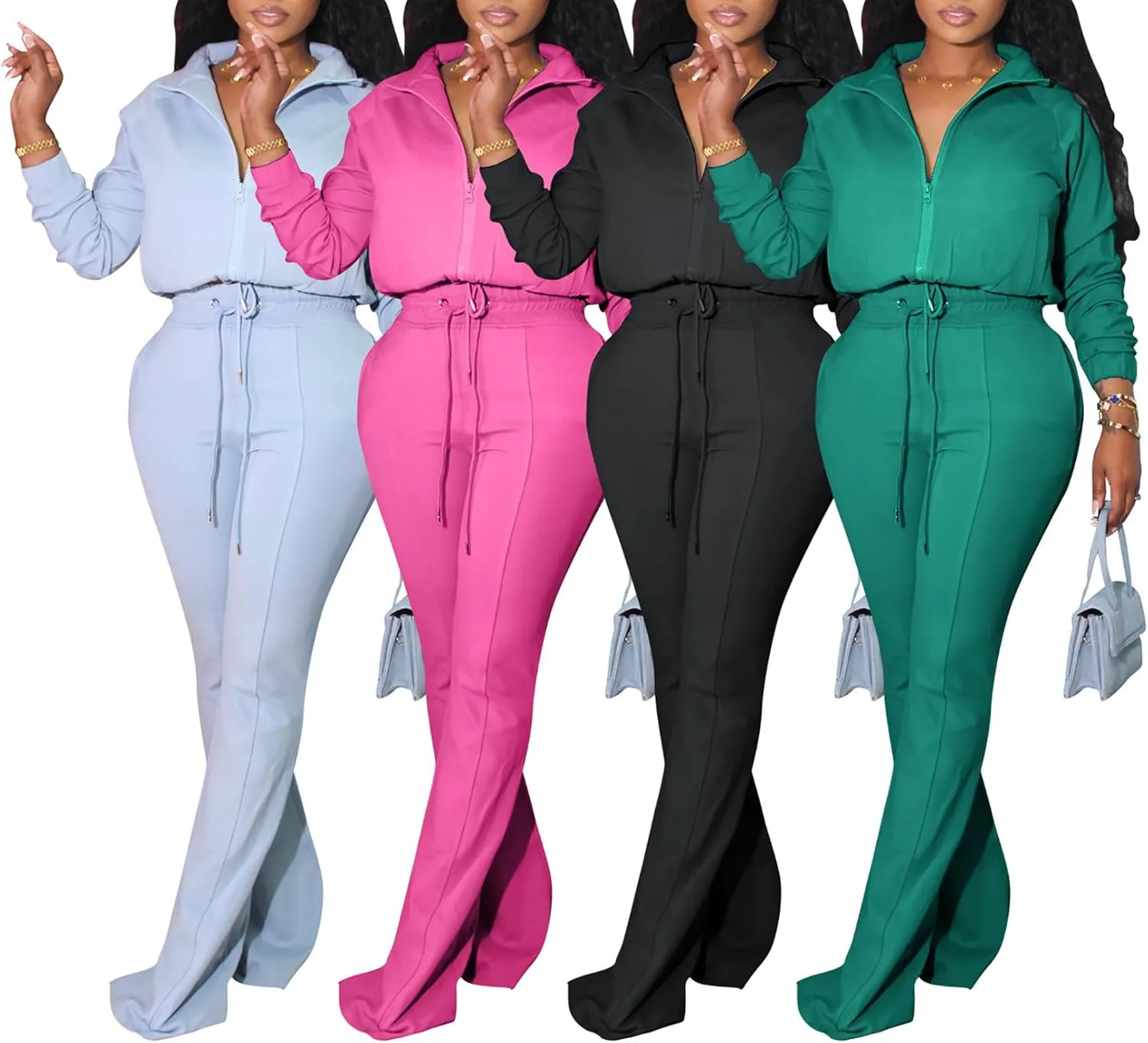 Tbahhir Womens Tracksuits 2 Piece Outfits Lounge Sets Long Sleeve Pullovers and Joggers Pants with Pockets