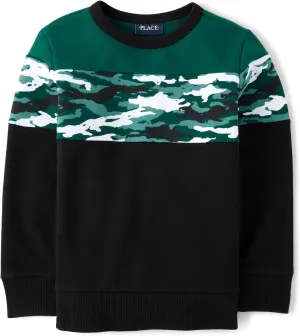 The Children's Place Boys' Long Sleeve Crew Neck Pullover Sweatshirt
