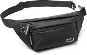 Unisex Crossbody Fanny pack Belt bag with 4-Zipper Pockets, Adjustable Strap, waterproof cross body bag/Everywhere belt bag/Running Travel Workout Cross body Fanny pack/Black Chest bag