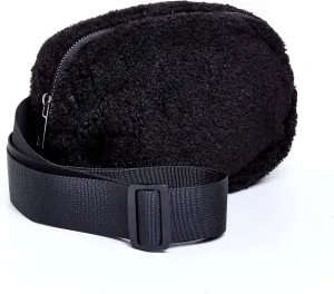 Unisex Fleece Adjustable Belt Bag, Fanny Bag Waist Pack for Running, Workout, Travelling and Hiking (F-Black)