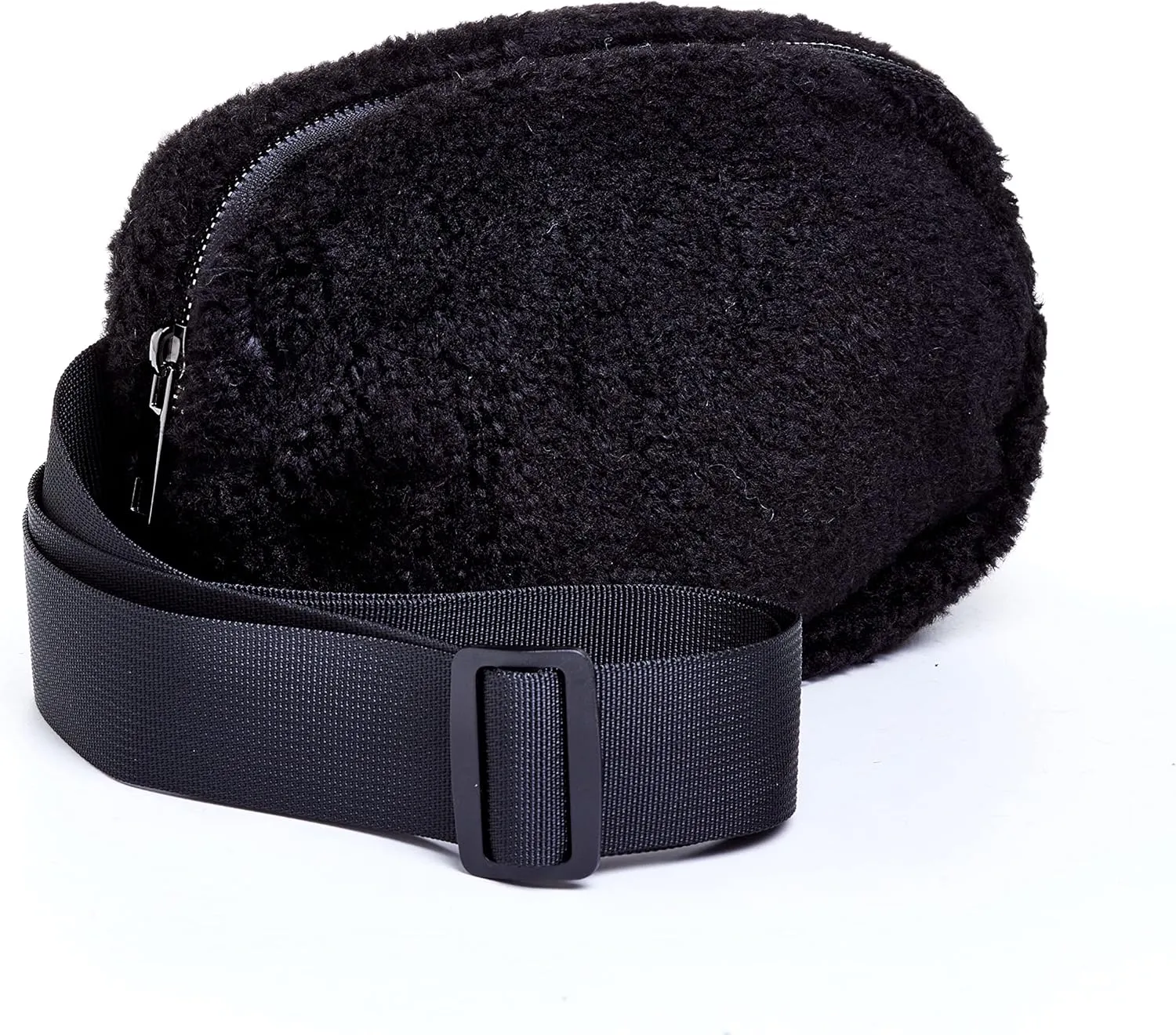Unisex Fleece Adjustable Belt Bag, Fanny Bag Waist Pack for Running, Workout, Travelling and Hiking (F-Black)