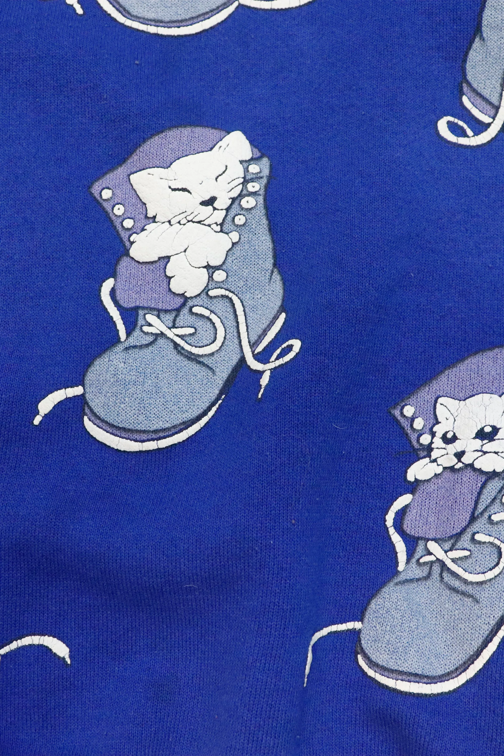 Vintage Kittens In Shoes Print Swetashirt