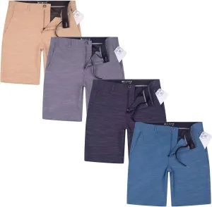 Visive Mens Shorts for Men, Hybrid Casual Golf Dress Flat Front Quick Dry Stretch Board Shorts, Lightweight Chino Short