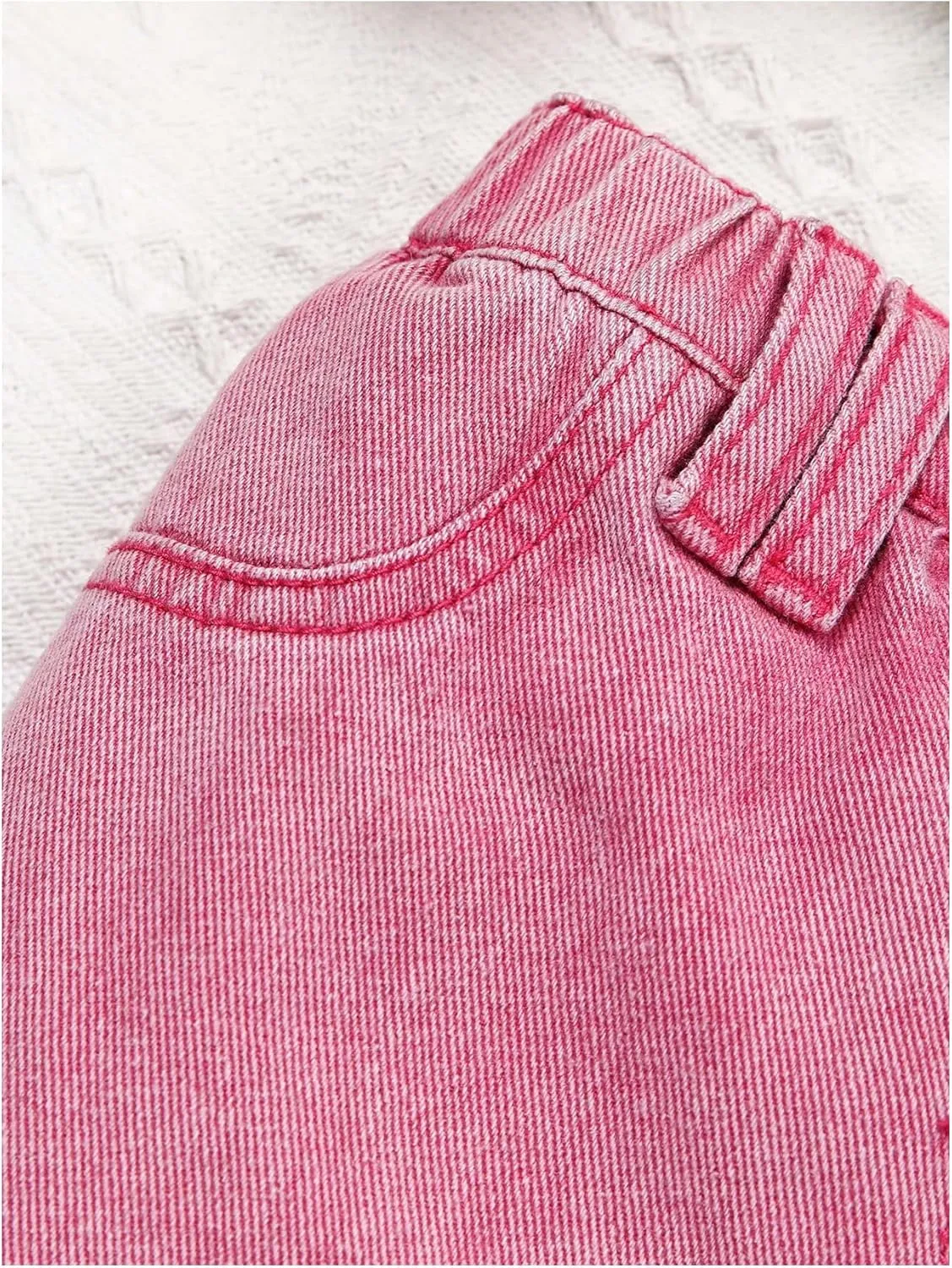 WDIRARA Girl's Wrap Button Front Asymmetrical Hem Denim Skort High Waist Skirt Shorts