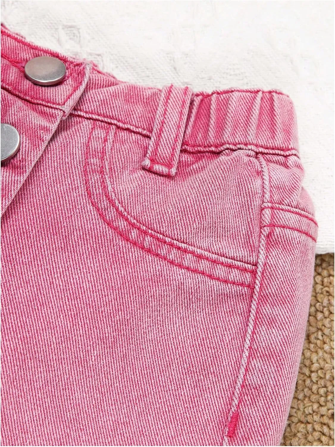 WDIRARA Girl's Wrap Button Front Asymmetrical Hem Denim Skort High Waist Skirt Shorts