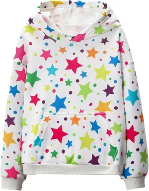 WELAKEN Girls and Toddlers' Pullover Printed Hoodie Sweatshirt with Kangaroo Pocket