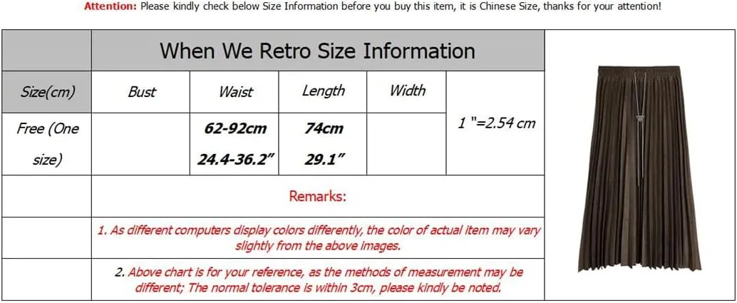 Women Drawstring Velour Black Skirt Lady Solid Color Long Midi Pleated Chain Skirts