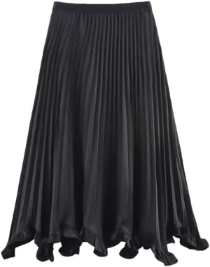 Women's Casual Pleated Skirt Summer Vintage High Waist Long Skirts
