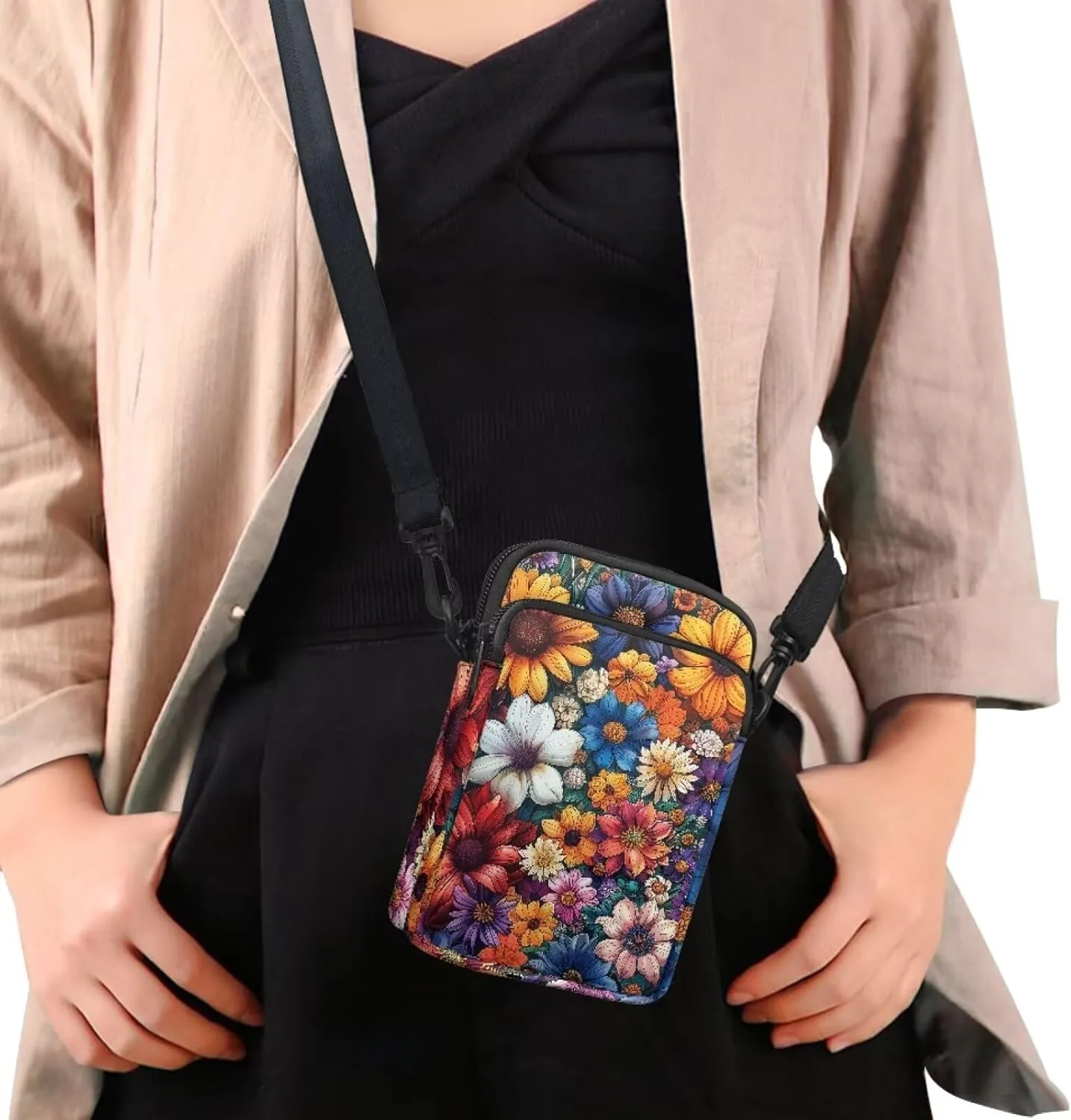 Women's Crossbody Bags Travel Shoulder Sling Bags Cell Phone Case Purse with Front Pocket
