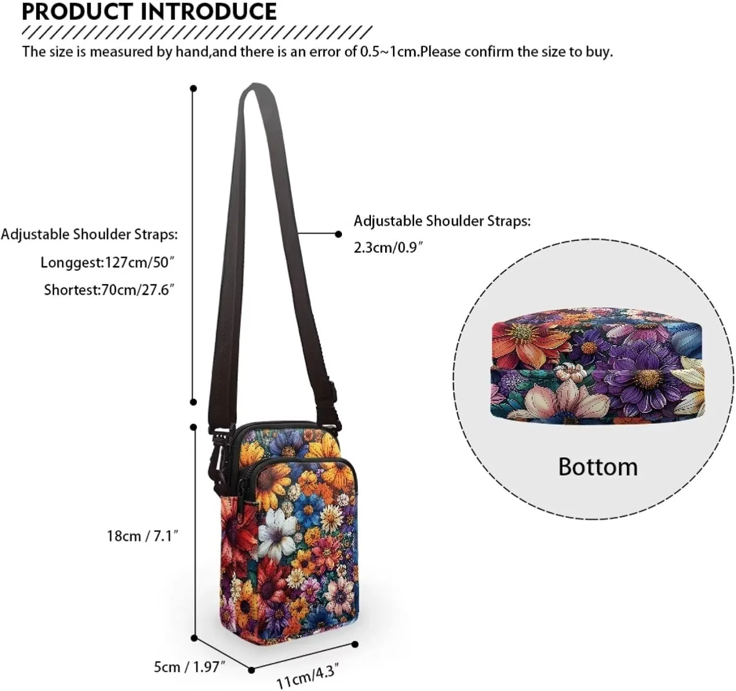 Women's Crossbody Bags Travel Shoulder Sling Bags Cell Phone Case Purse with Front Pocket