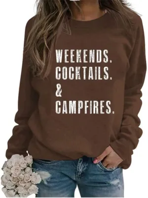 Womens Cute Camping Sweatshirt Heart Graphic Print Long Sleeve Crew Neck Lightweight Pullovers Tops Comfy Loose Shirts