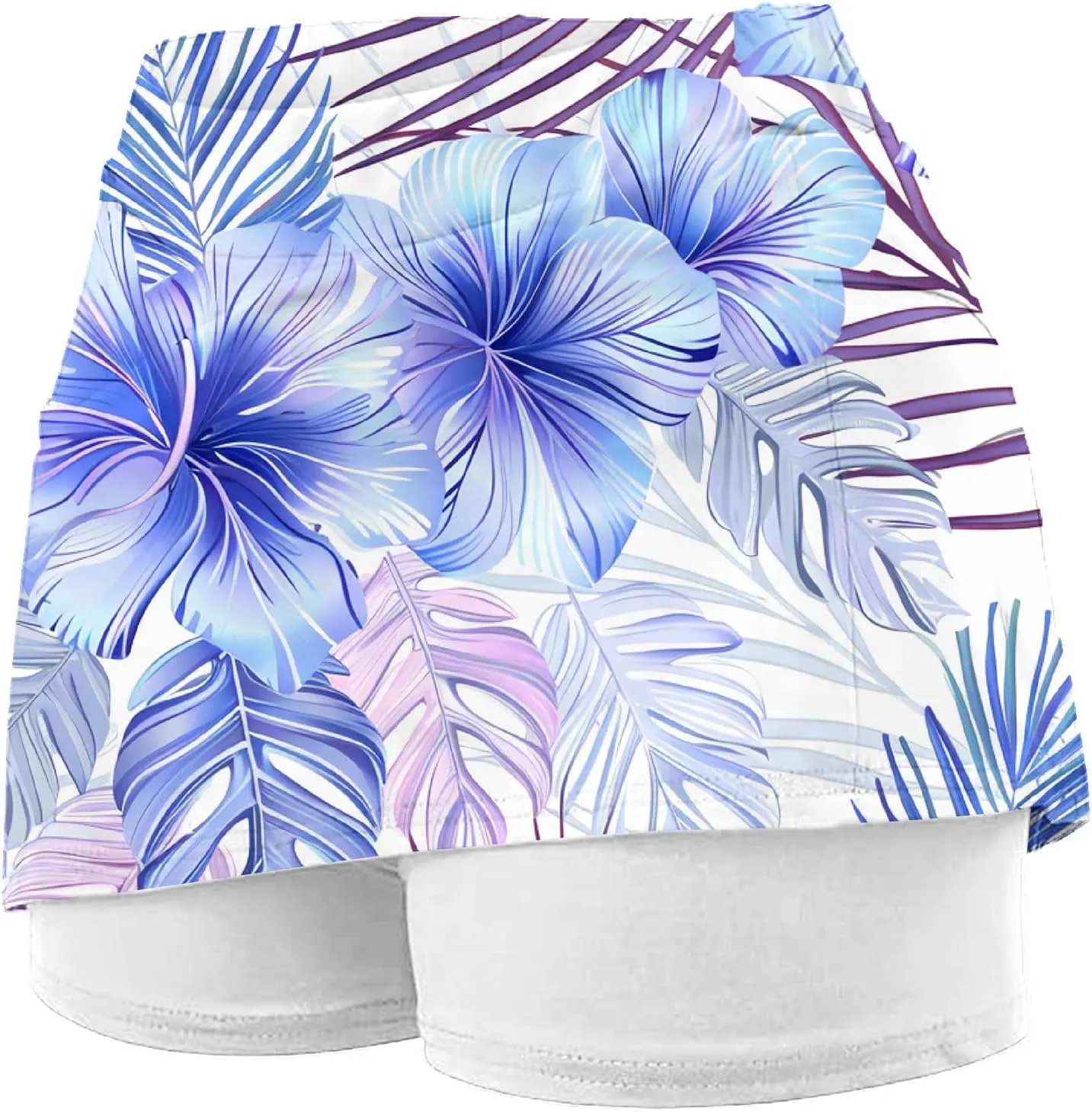 Women's High-Waisted Skirt with Shorts Floral Printed Mini Tennis Athletic Golf Skirts Teen Girls Skater Skorts