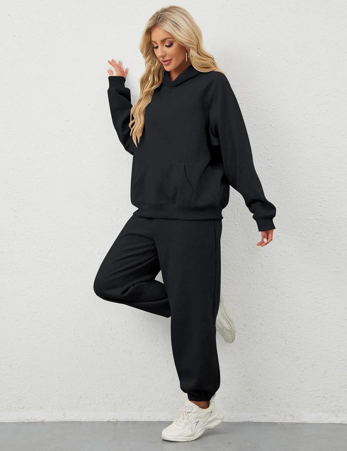 Women's Hoodie and Sweatpants Set for Women 2 Piece Outfits Tracksuit Oversized Sweatshirt and High Waist Sweatpants
