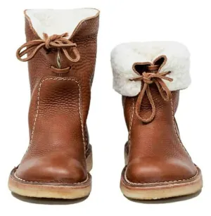 Women's Leather Ankle Boots with Laces