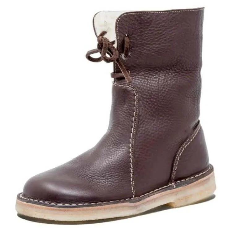 Women's Leather Ankle Boots with Laces