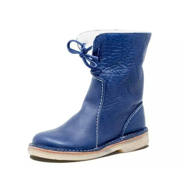 Women's Leather Ankle Boots with Laces