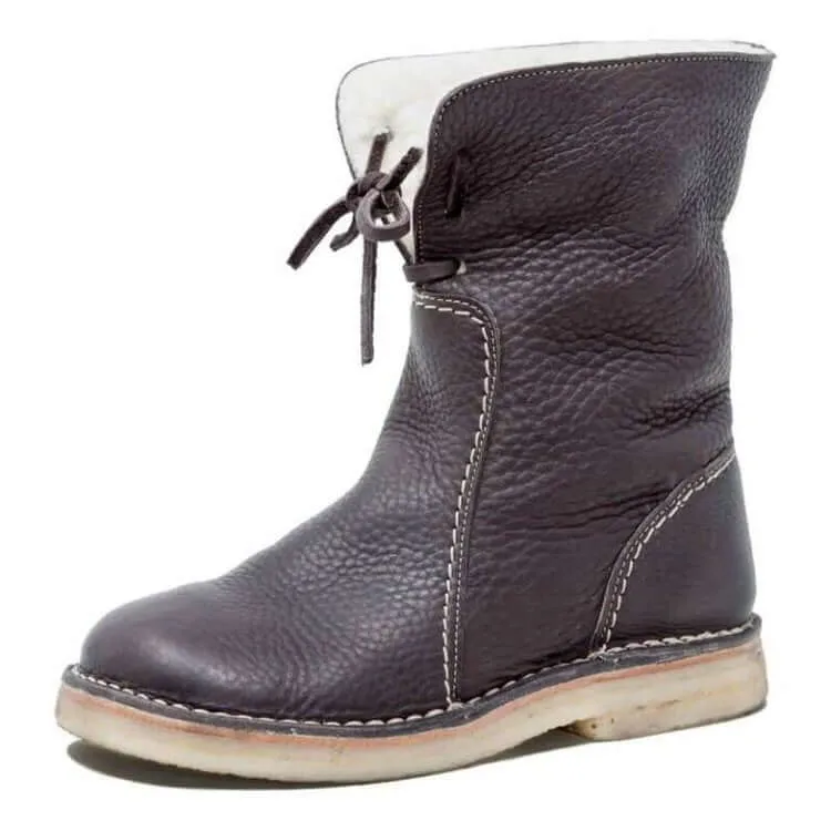 Women's Leather Ankle Boots with Laces