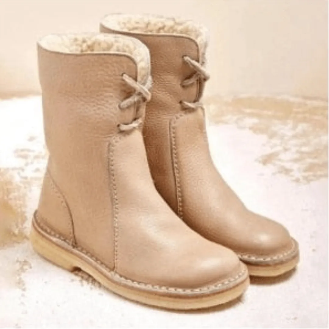 Women's Leather Ankle Boots with Laces
